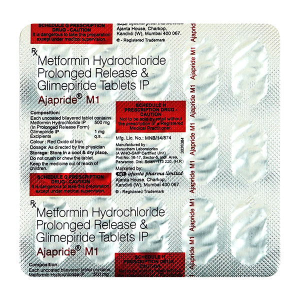 Ajapride M 1mg/500mg Tablet SR