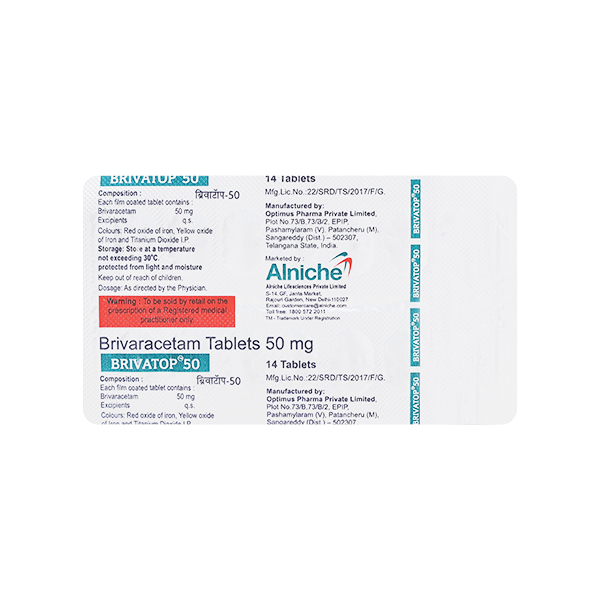 Brivatop 50mg Tablet 14s