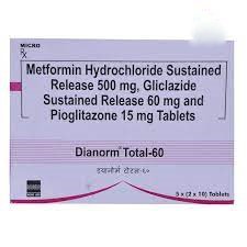 Dianorm Total 60mg/15mg/500mg Tablet SR 10s