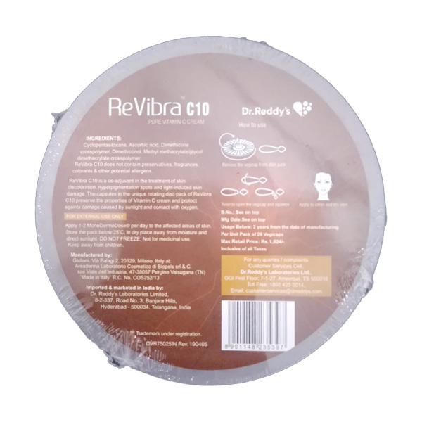 Revibra C 10 Pure Vitamin C Cream Vegicaps 28s