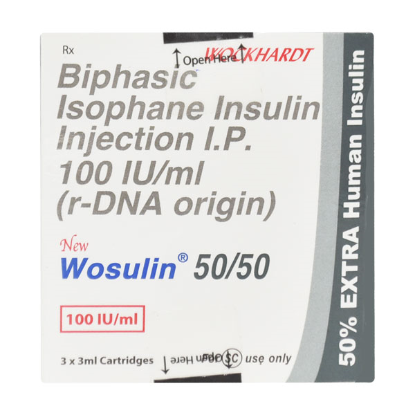 New Wosulin 50/50 100IU/ml Injection 3ml