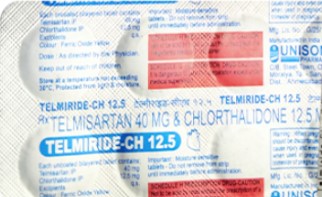 टेल्मीराइड सीएच 40एमजी/12.5एमजी टैबलेट 10एस