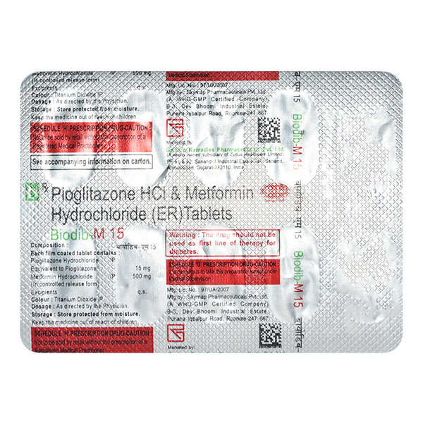 Biodib M 15mg/500mg Tablet 10s