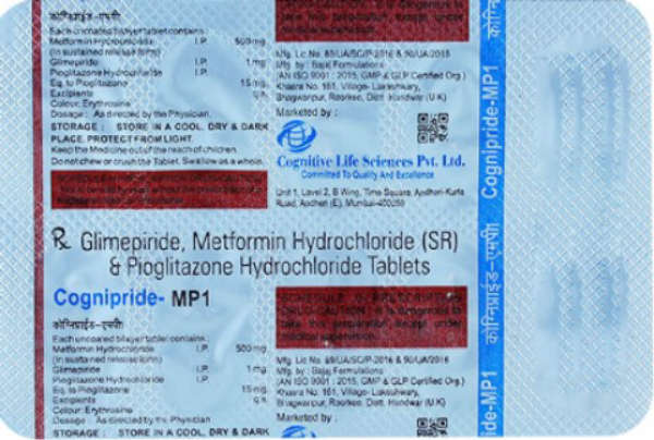 Cognipride MP 1mg/500mg/15mg Tablet 10s