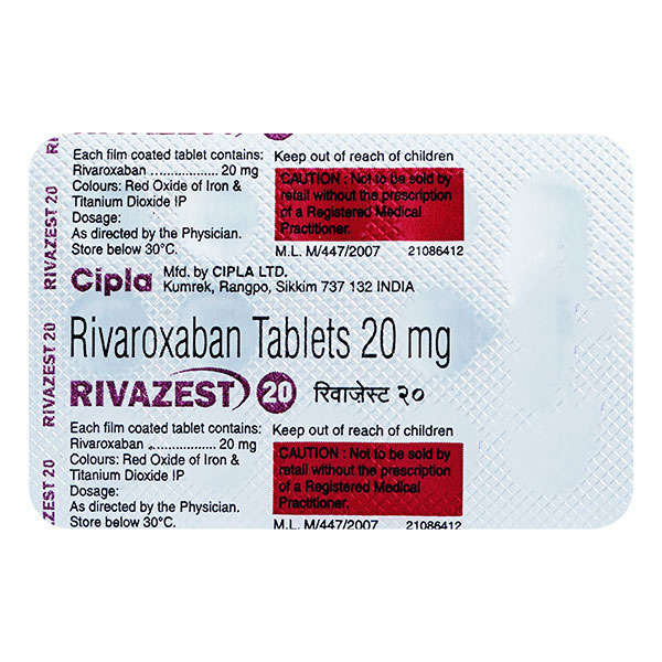 Rivazest 20mg Tablet 14S