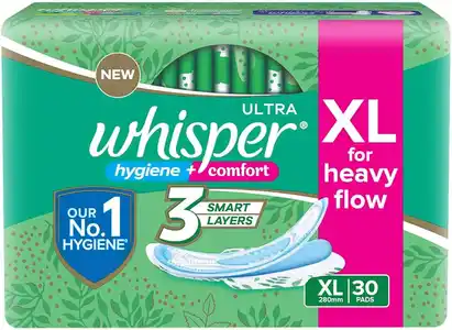 व्हिस्पर अल्ट्रा हाइजीन कम्फर्ट सैनिटरी पैड XL 30s