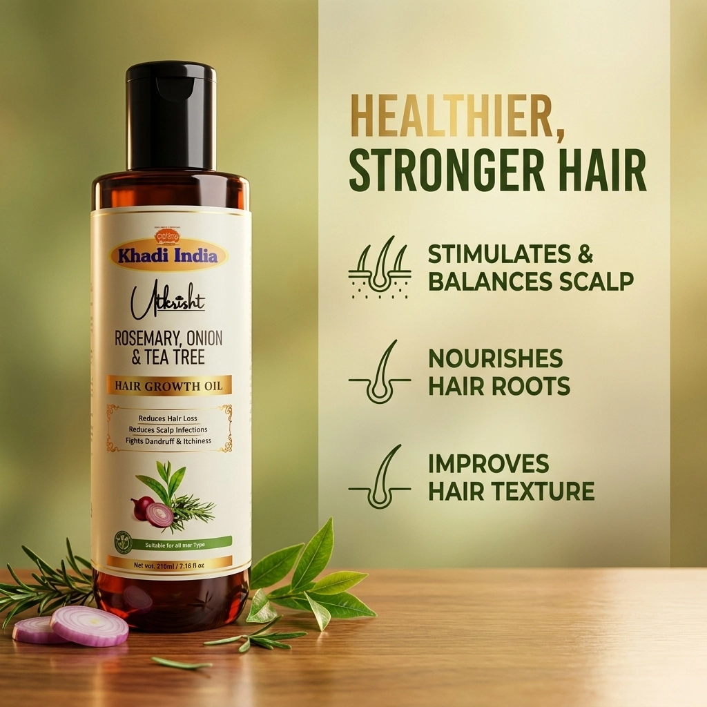 Khadi India Utkrisht Rosemary Onion And Tea Tree Oil 210ml โ benefits and how it works