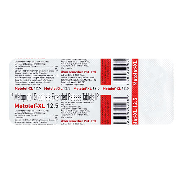 Metolet 12.5mg Tablet XL 10s