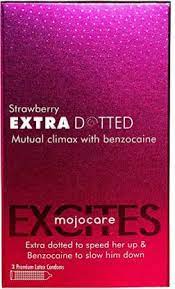 Mojocare Extra Dotted Condom Strawberry 3s