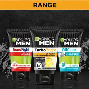Garnier Men turbo Bright  Double Action 2 in 1 Face wash 150ml