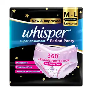 Whsiper Super Absorbent Perid Panty M-L 6s