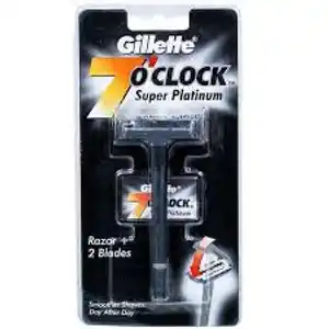 Gillette 7 O Clock Super Platinum Razor + 2Blade