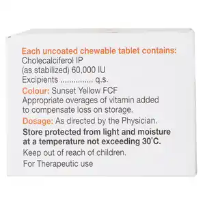 D Sol 60K Vitamin D3 Chewable Tablet Orange 4s