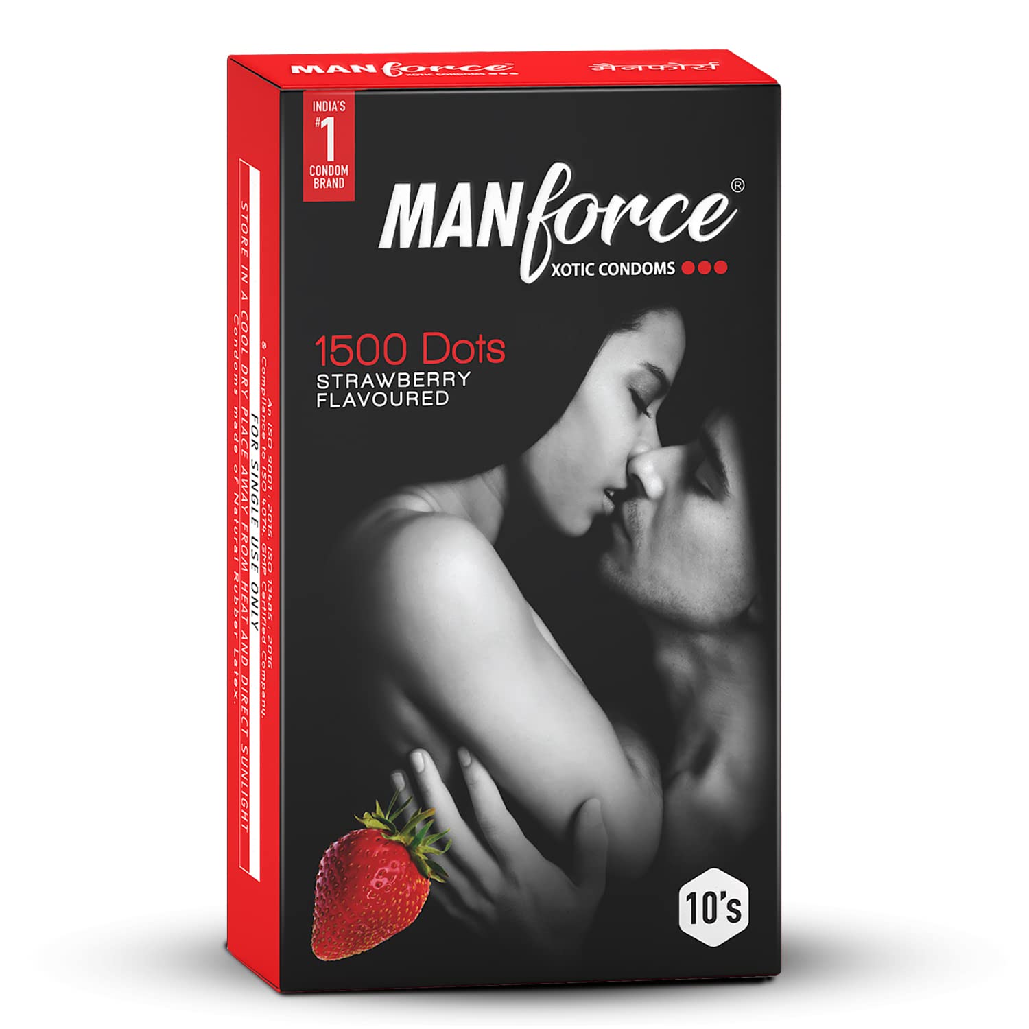 Manforce Xotic 1500 Dots Condom Strawberry 10s
