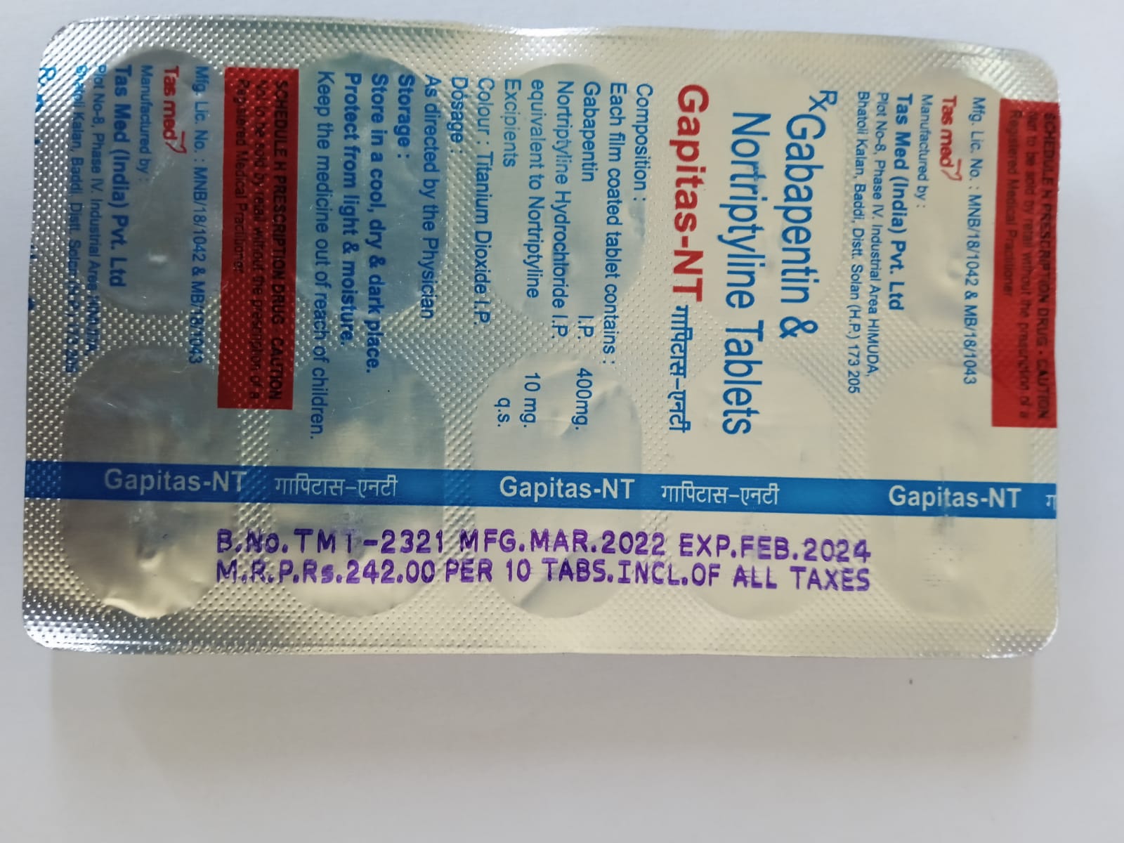 Gapitas NT 400mg/10mg Tablet