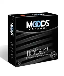 Moods Ribbed Condom 3s