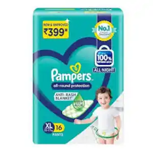 Pampers All Round Protection Anti Rash Blanket Lotion with Aloe Vera Diaper XL 16s