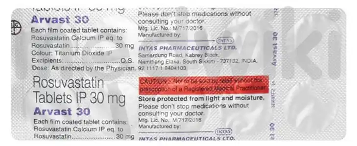 Arvast 30mg Tablet