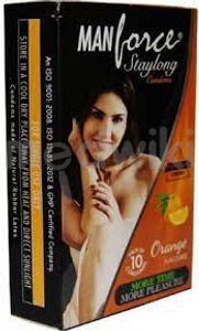 मैनफोर्स स्टेलॉन्ग कंडोम ऑरेंज फ्लेवर 10s