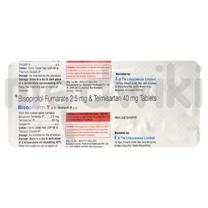 बिसोफार्म टी 2.5एमजी/40एमजी टैबलेट 10एस