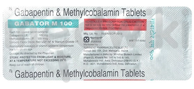 गैबैटोर एम 100mg/500mcg टैबलेट 10s