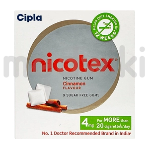 निकोटेक्स 4MG च्युइंग गम्स दालचीनी 9s