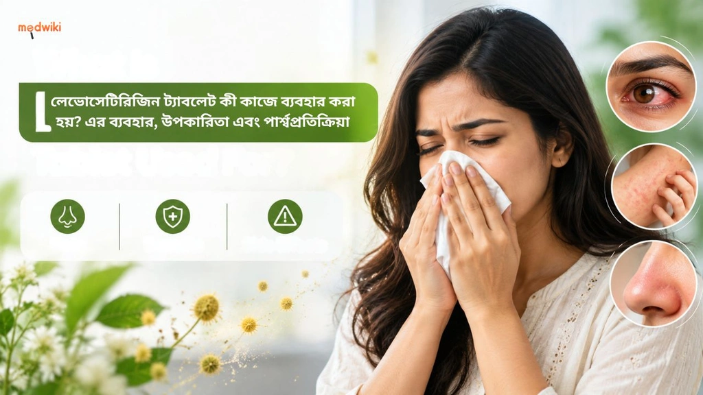 লেভোসেটিরিজিন ট্যাবলেট কী কাজে ব্যবহার করা হয়? এর ব্যবহার, উপকারিতা এবং পার্শ্বপ্রতিক্রিয়া in Bengali