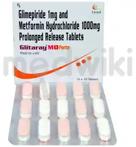 Glitaray M Forte 1mg/1000mg Tablet PR 15s