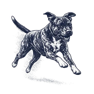 Natural style running pose dog t-shirt mockup