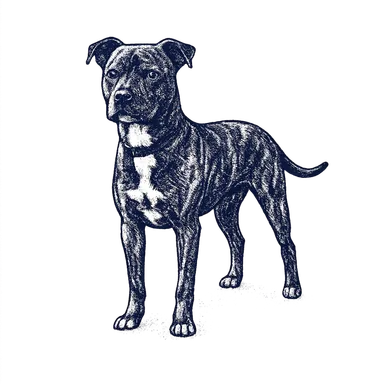 Natural style standing pose dog t-shirt mockup