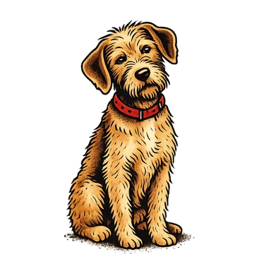 Tattoo flash style dog portrait