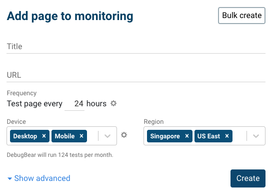 Set up performance monitoring for multiple devices and locations