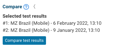 Compare two test results