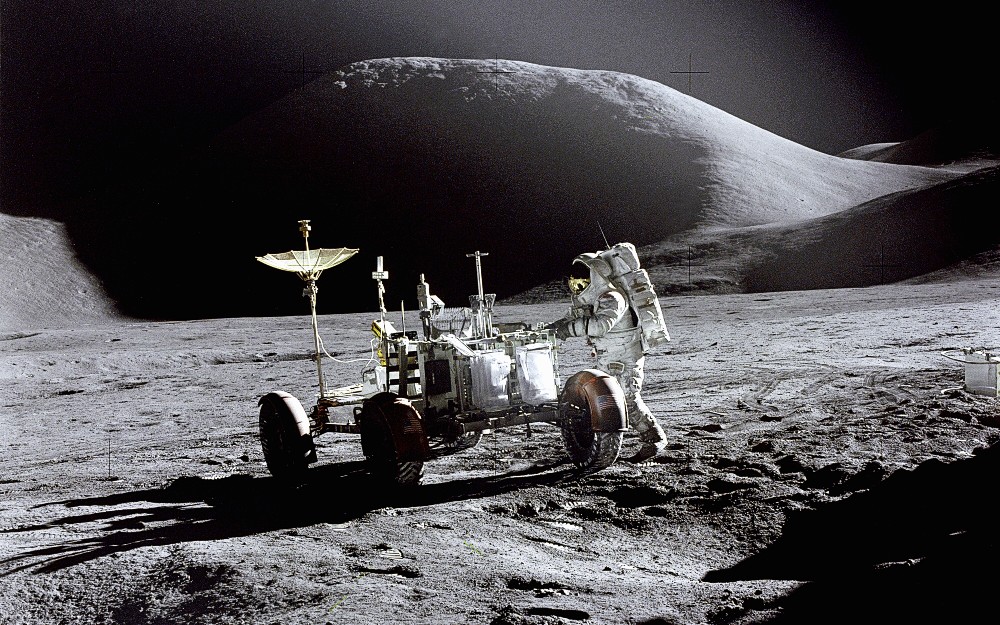 Lunar Roving Vehicle on the Moon