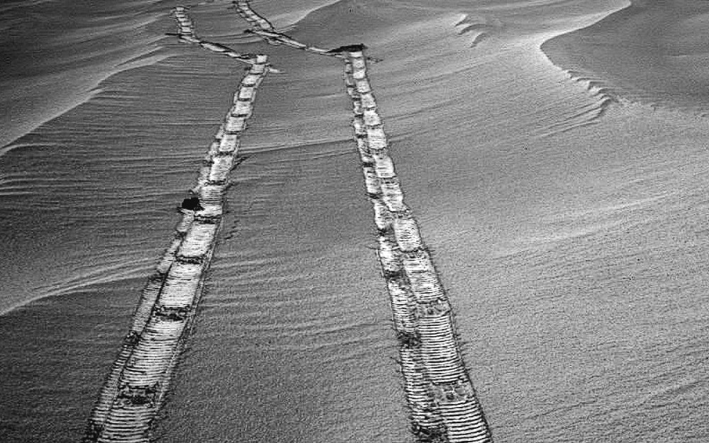 The Rover Tracks of the Opportunity Rover