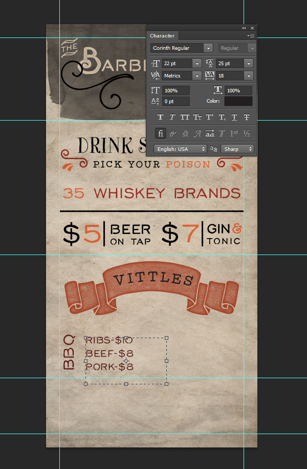 Saloon Menu 