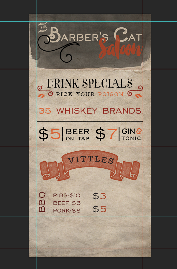 Saloon Menu 