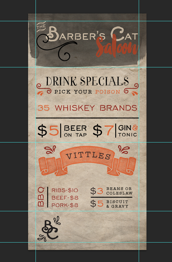 Saloon Menu 