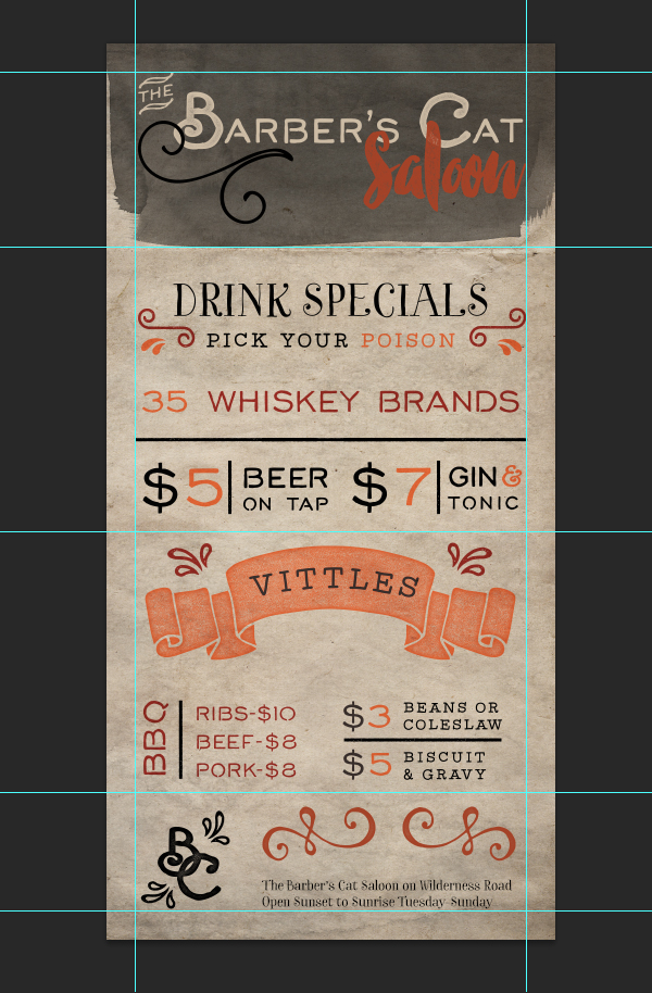 Saloon Menu 