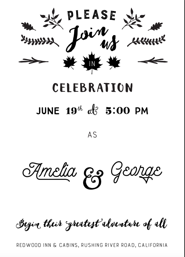 Celebration Wedding Invitation