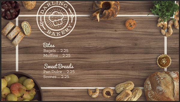 Bakery Menu