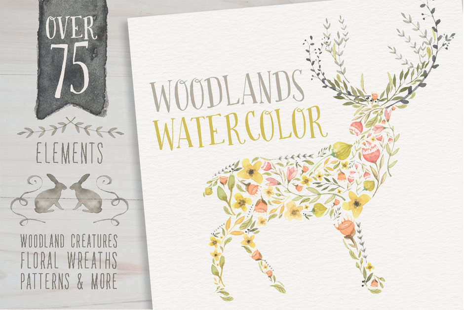 Woodlands Watercolor Megapack