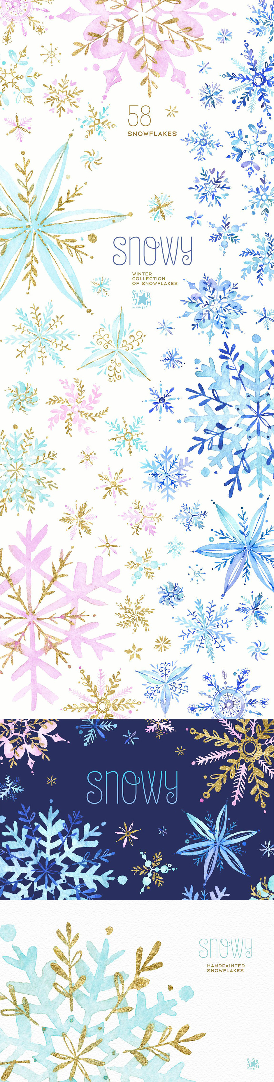 Snowy Holiday Snowflakes