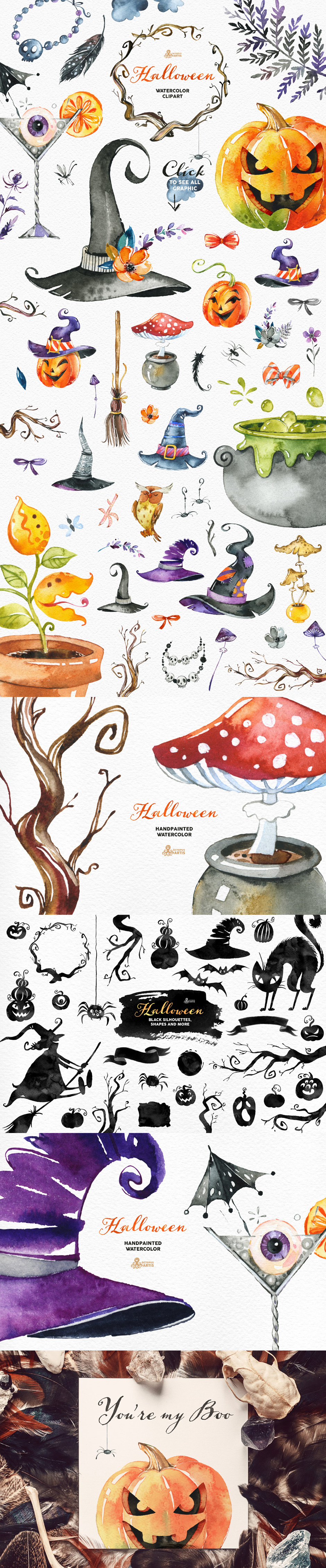 Halloween Watercolor Collection