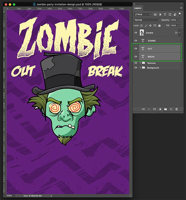 Zombie Party Invitation Design