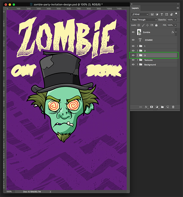 Zombie Party Invitation Design