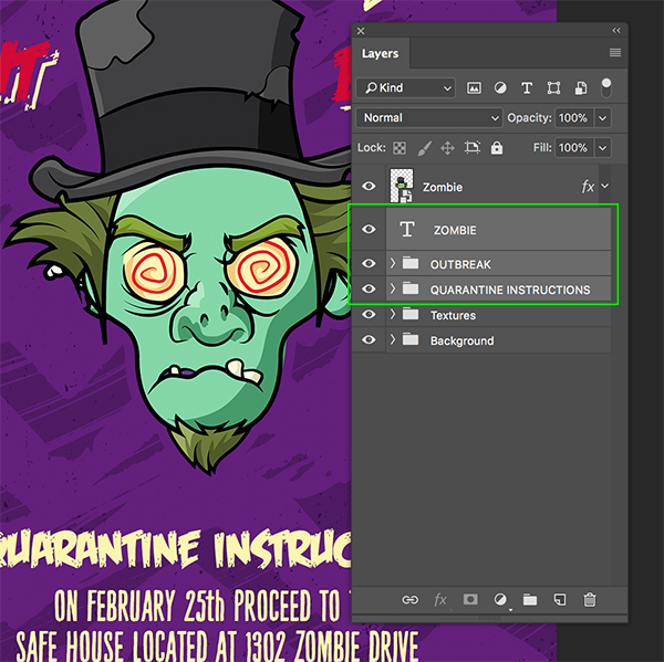 Zombie Party Invitation Design