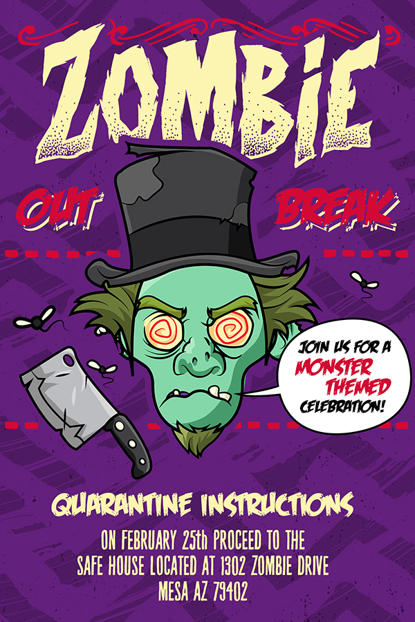 Zombie Party Invitation Design