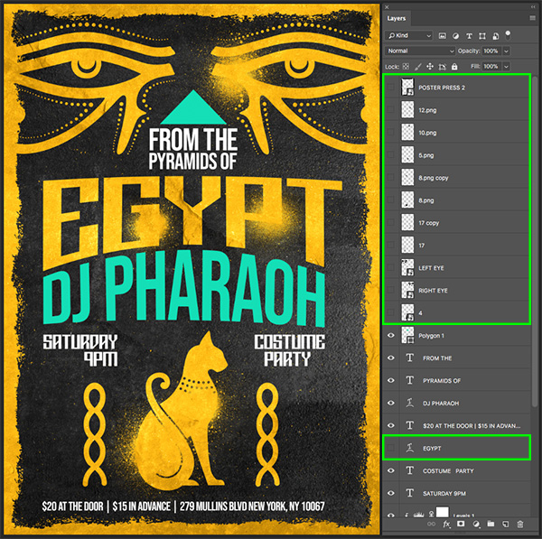 Egyptian Gig Poster Design