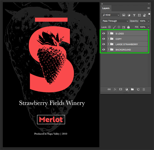 Strawberry Fields Winery Packaging Design